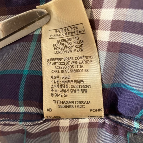 BURBERRY BRIT Mens Plaid Button Down Shirt Sz XL - Picture 12 of 13